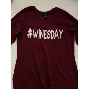 Burgundy winesday long sleeve rue 21 size small